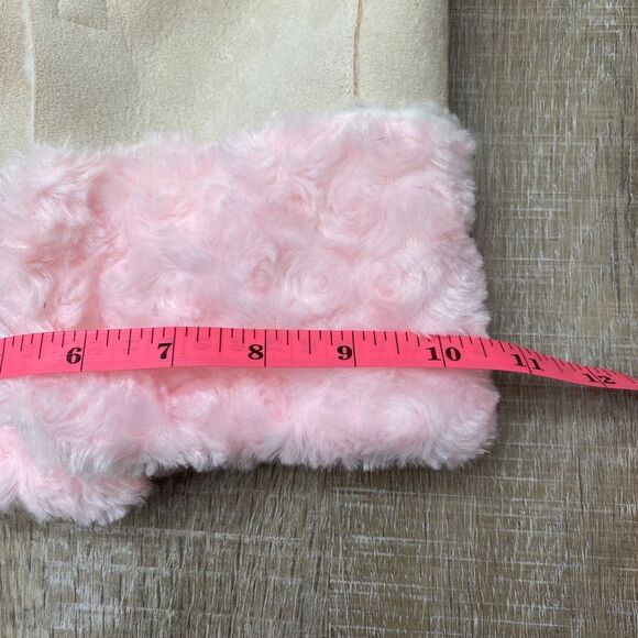 Dog Pet Coat Embroidered Jacket Medium Beige Suede Jacket Pink Fur Collar Fleece - Picture 11 of 11